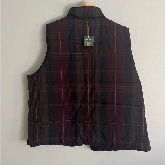 Ralph Lauren Women’s Navy Quilted Down Puffer Vest 2X Reversible New with tags - Picture 6 of 12